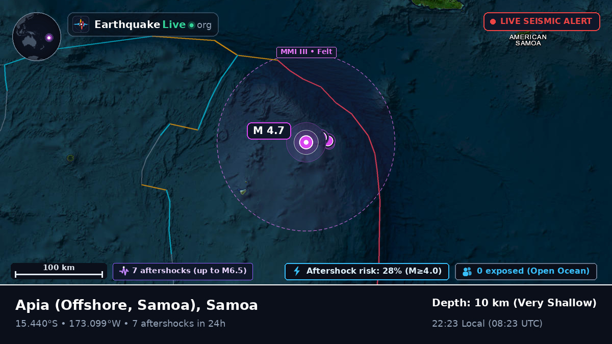 Off the coast of Apia, Samoa
