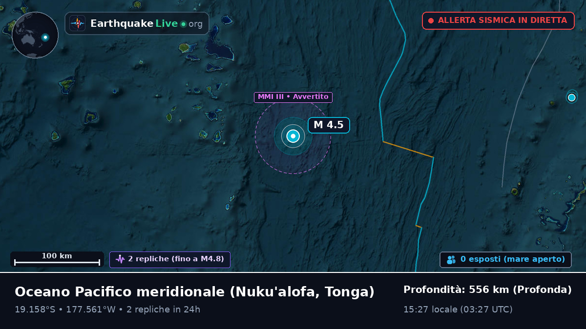 Oceano Pacifico meridionale (Tonga)