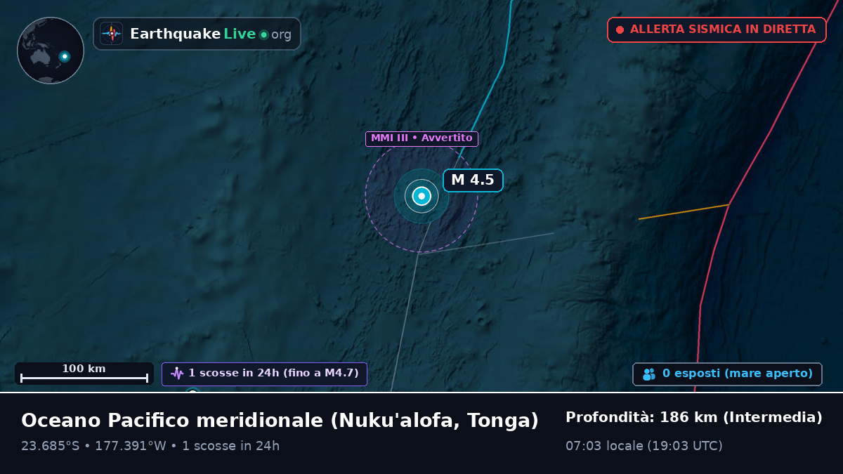 Oceano Pacifico meridionale (Tonga)