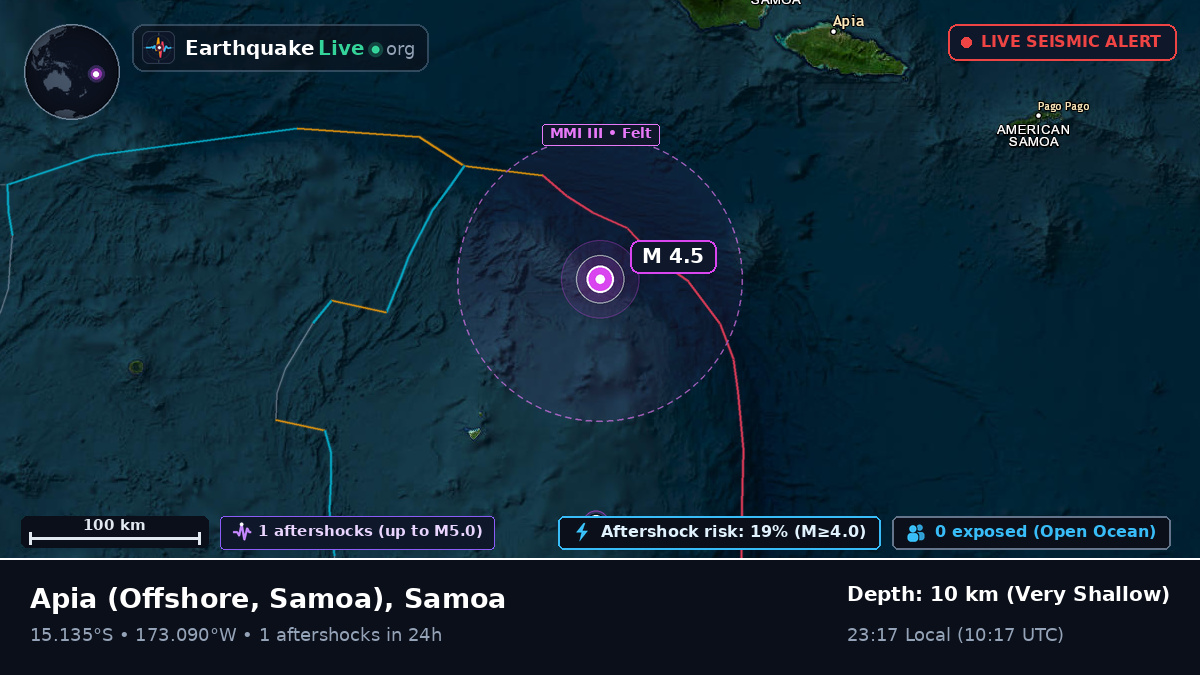 Off the coast of Apia, Samoa