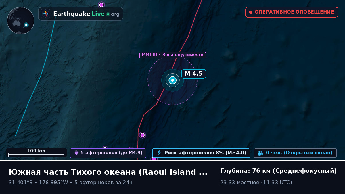 Южная часть Тихого океана (Kermadec Islands)