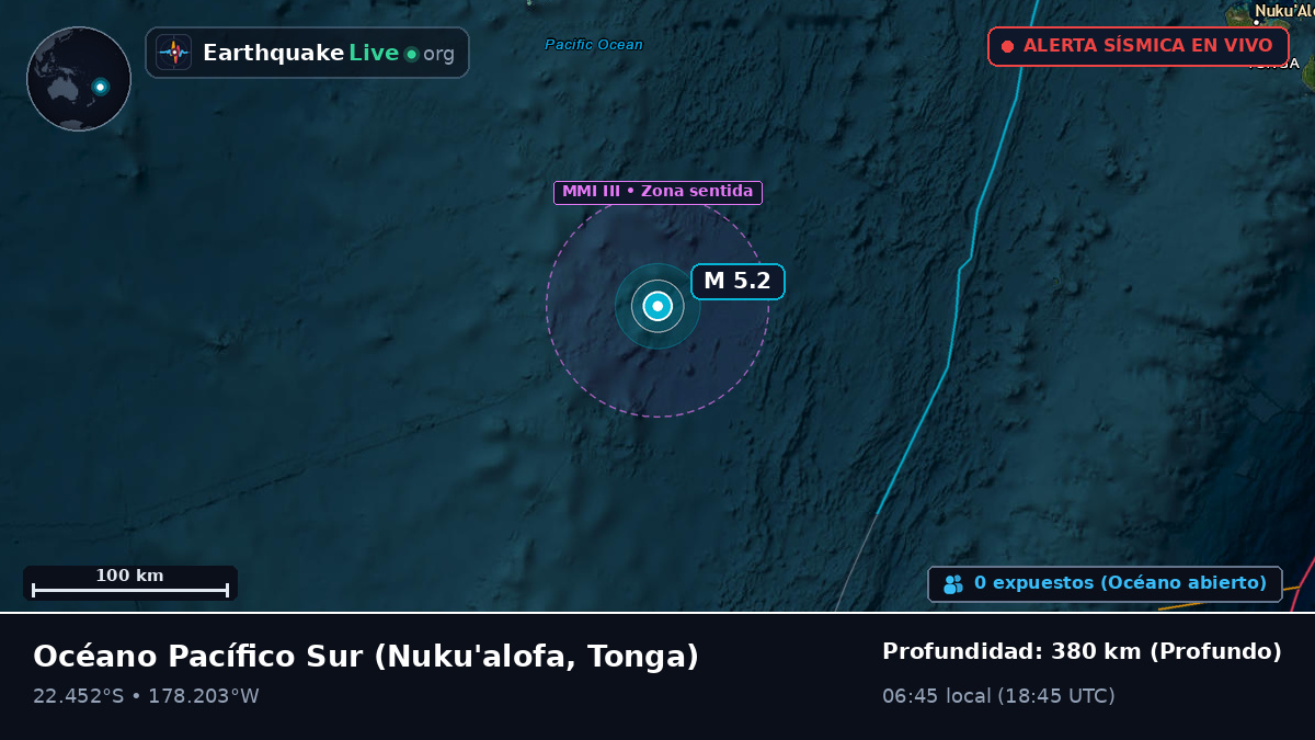 Océano Pacífico Sur (Tonga)