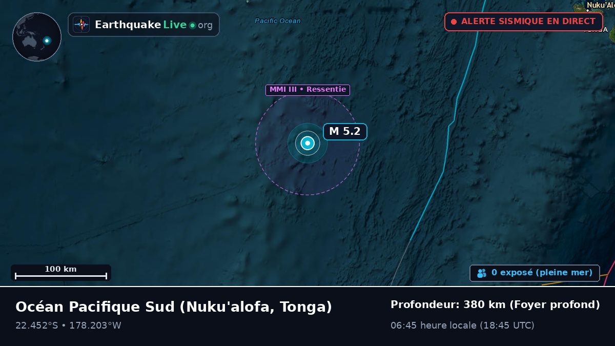 Océan Pacifique Sud (Tonga)