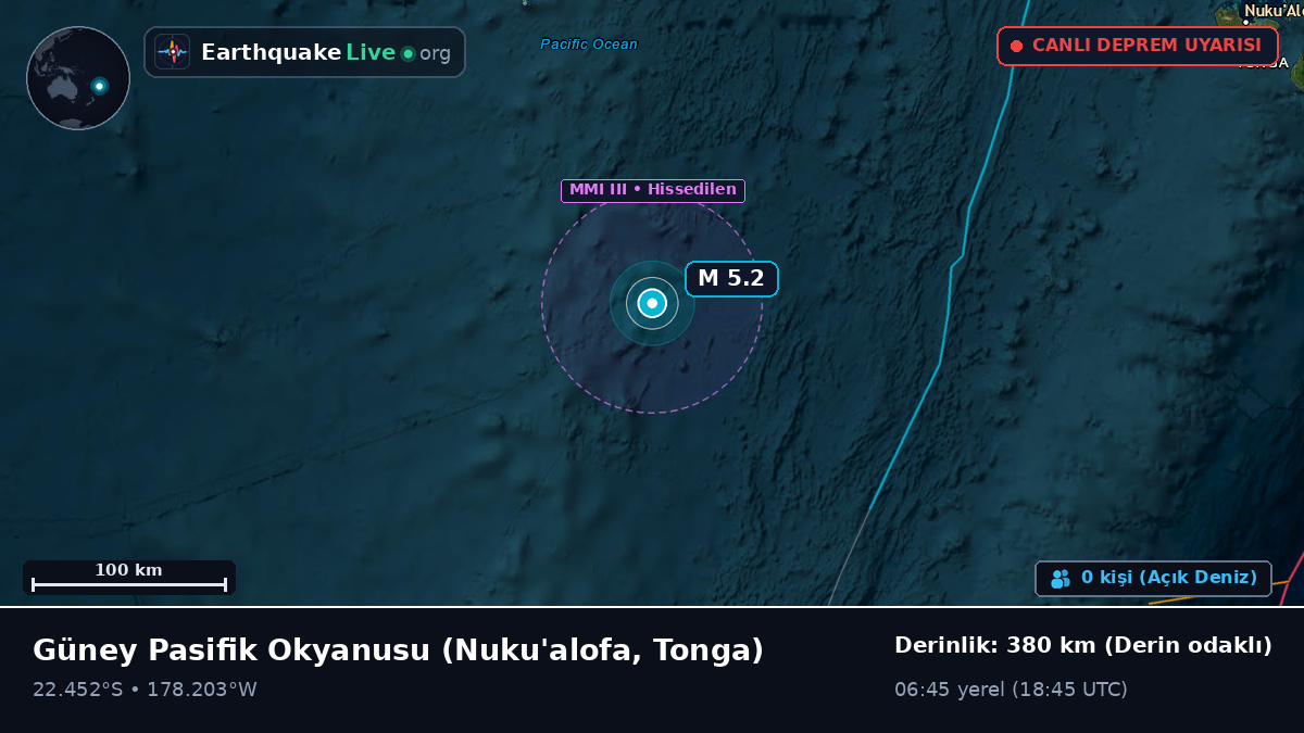 Güney Pasifik Okyanusu (Tonga)