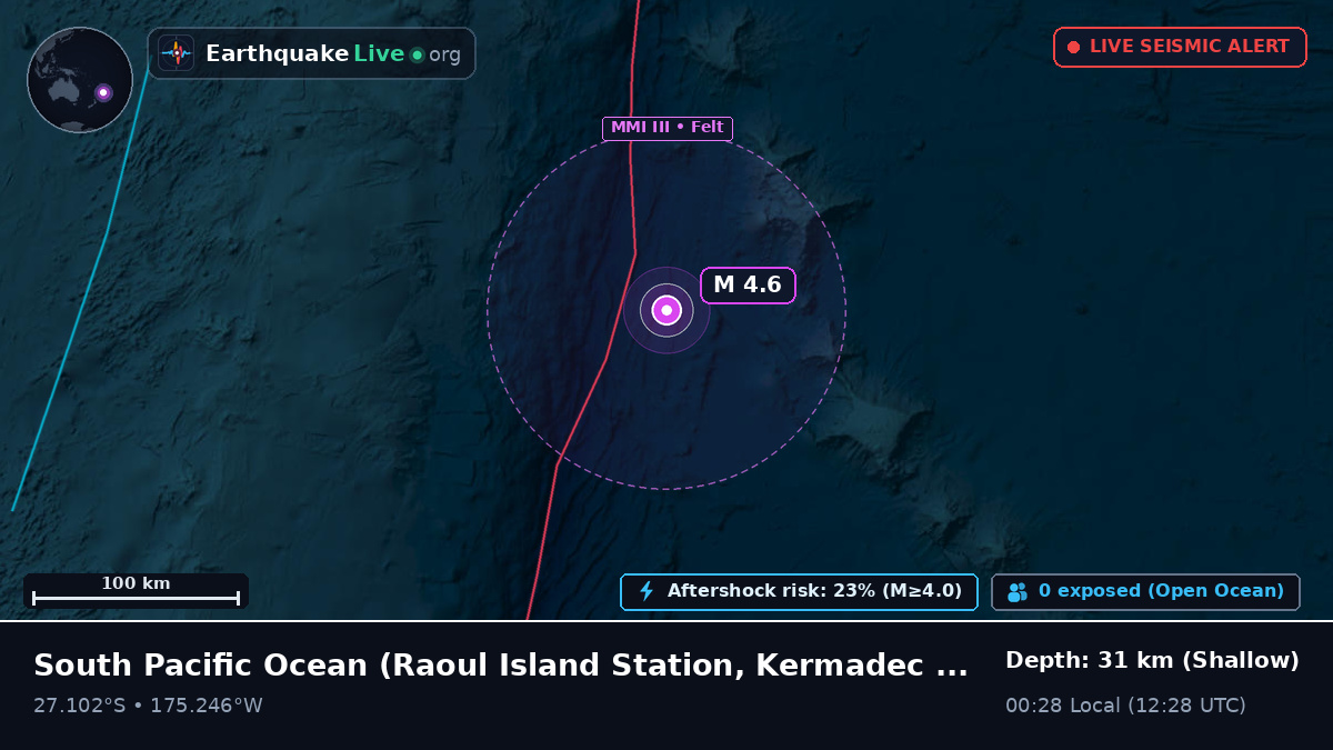 South Pacific Ocean (Kermadec Islands)