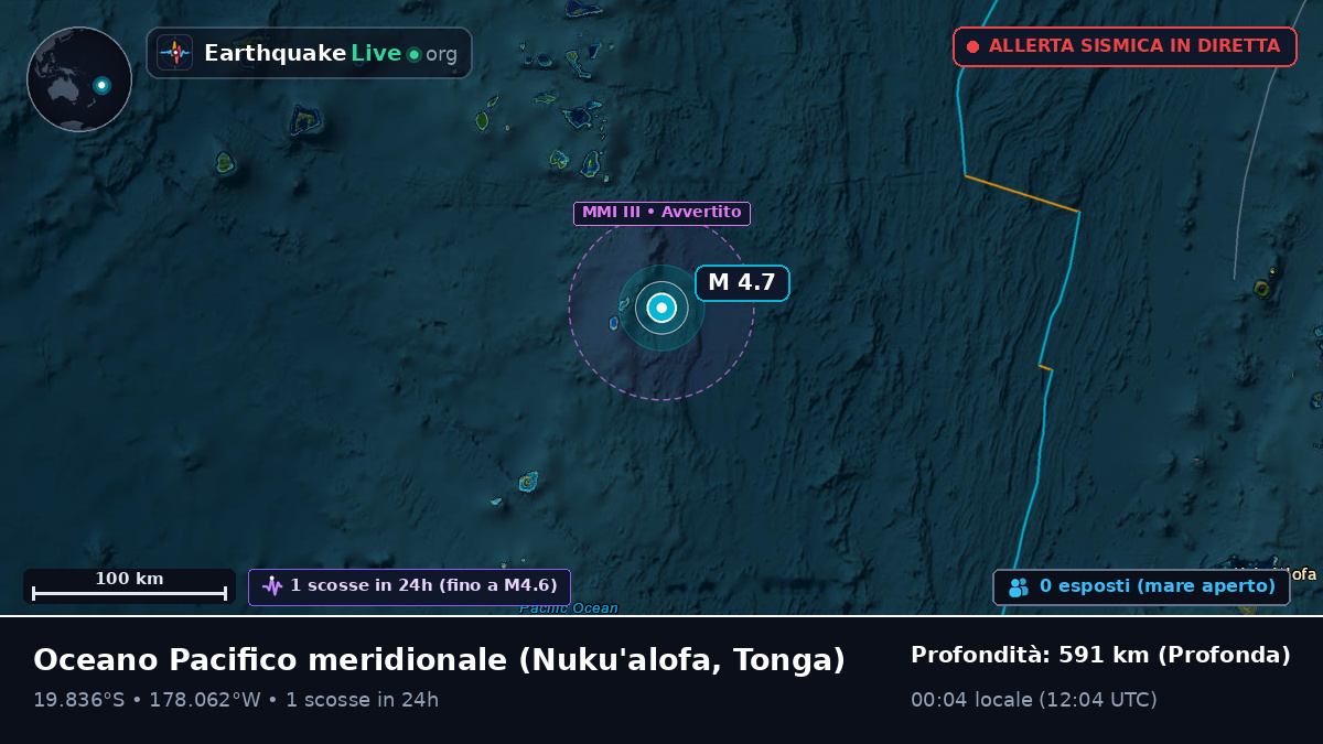Oceano Pacifico meridionale (Tonga)
