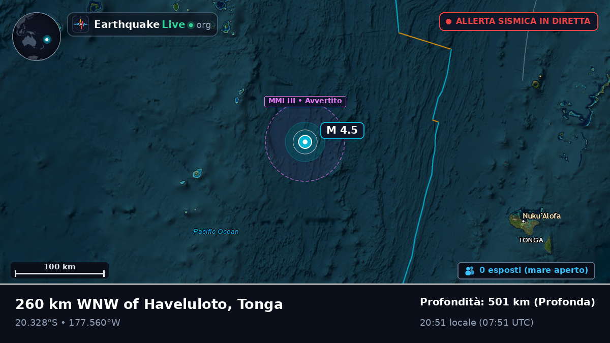 Oceano Pacifico meridionale (Tonga)