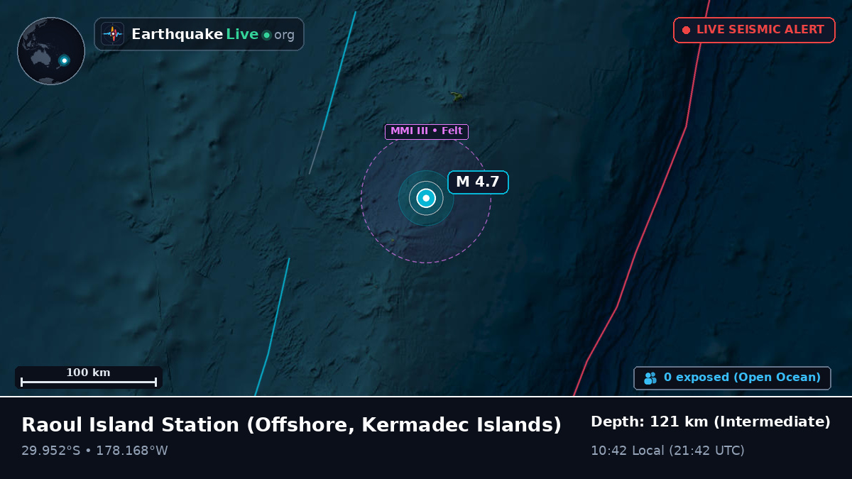 Off the coast of Raoul Island Station, Kermadec Islands