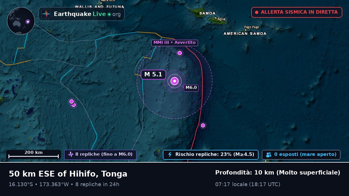 Oceano Pacifico meridionale (Tonga)