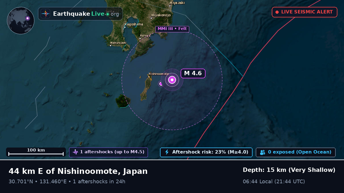 Off the coast of Kanoya, Japan