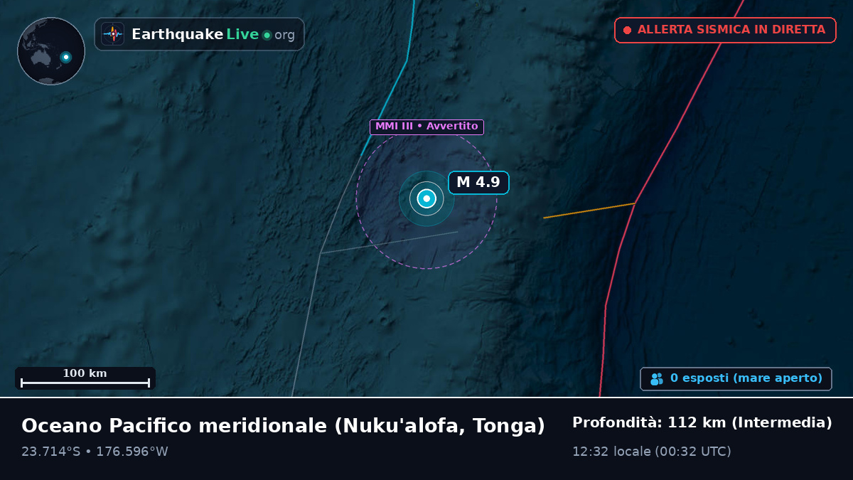 Oceano Pacifico meridionale (Tonga)
