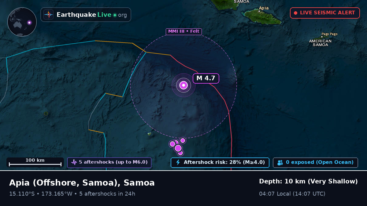 Off the coast of Apia, Samoa