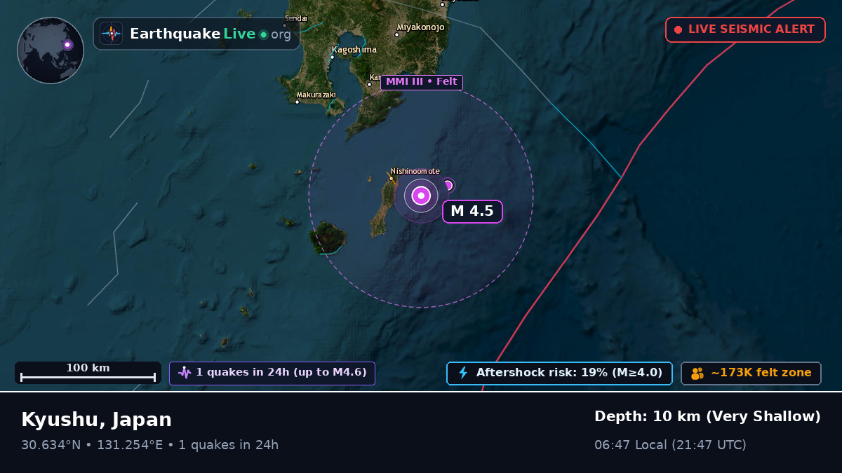 Off the coast of Kanoya, Japan
