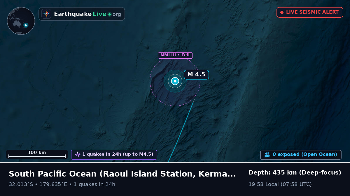 South Pacific Ocean (Kermadec Islands)