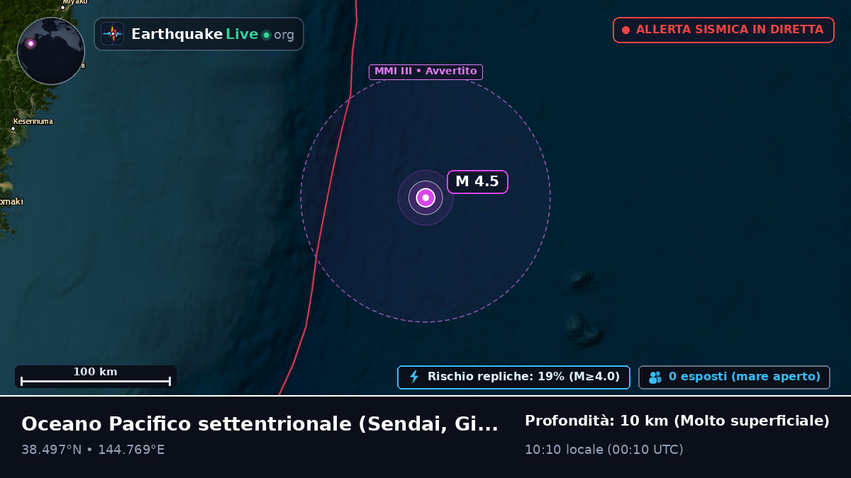 Oceano Pacifico settentrionale (Giappone)