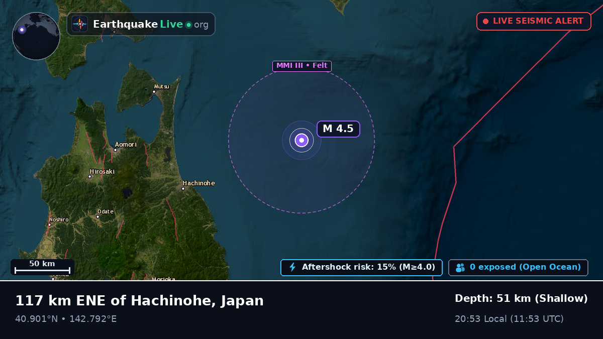 Off the coast of Hachinohe, Japan