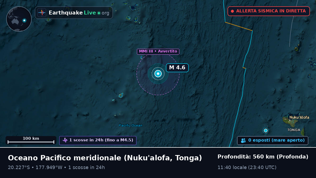 Oceano Pacifico meridionale (Tonga)