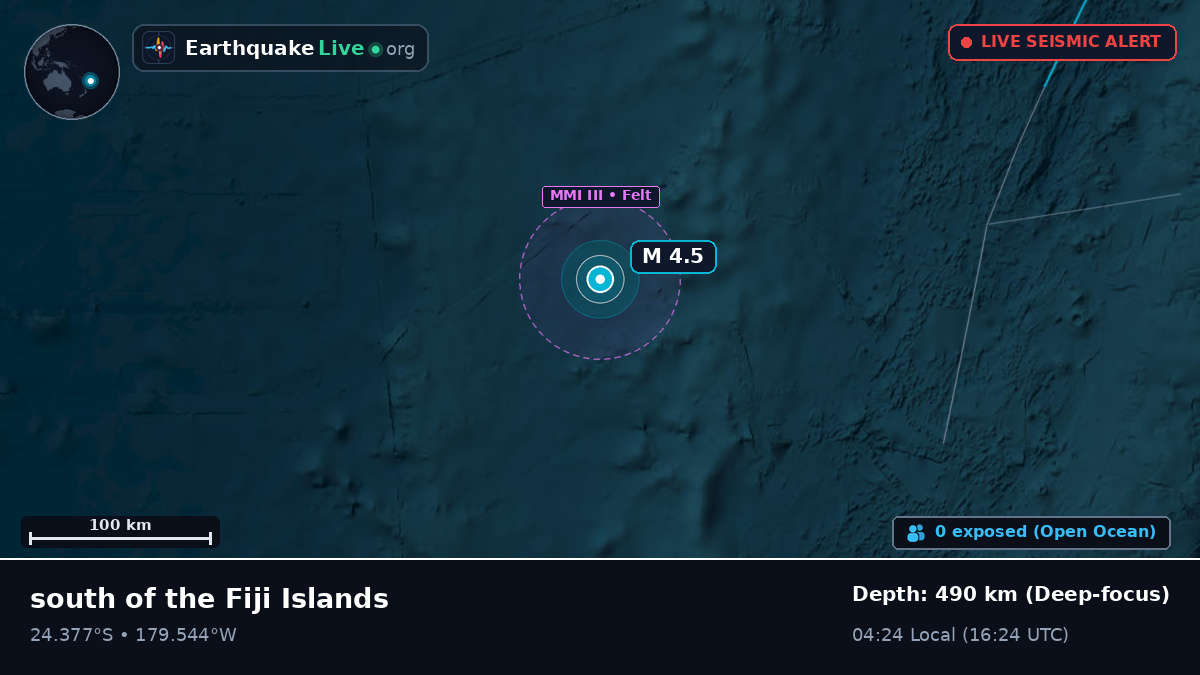 South Pacific Ocean (Kermadec Islands)