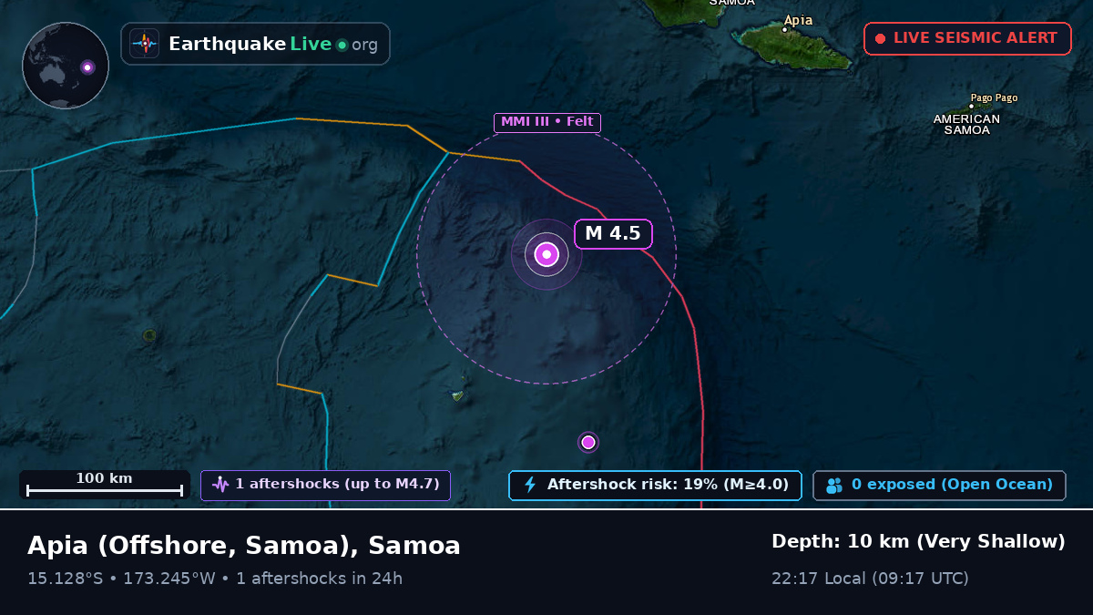 Off the coast of Apia, Samoa