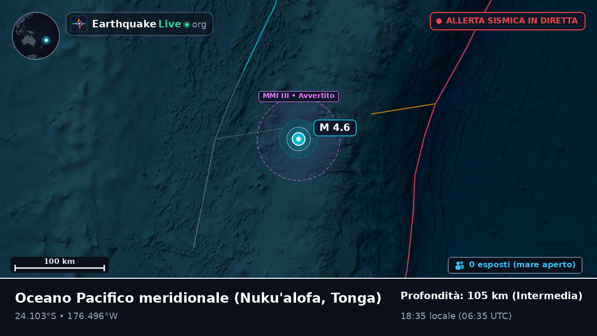 Oceano Pacifico meridionale (Tonga)