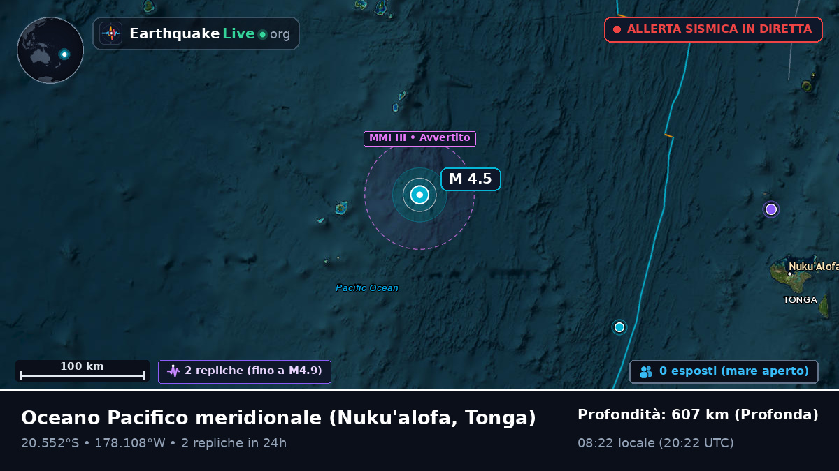 Oceano Pacifico meridionale (Tonga)