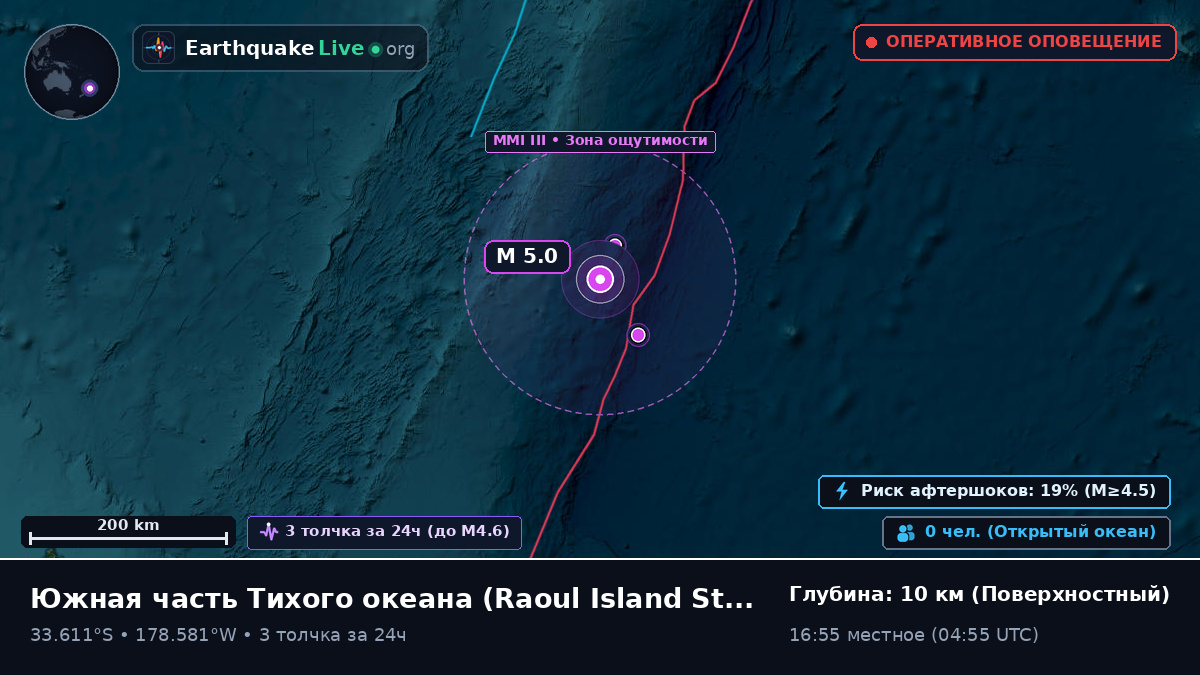 Южная часть Тихого океана (Kermadec Islands)
