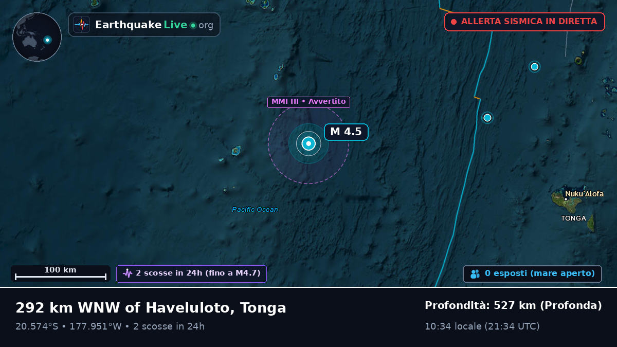 Oceano Pacifico meridionale (Tonga)