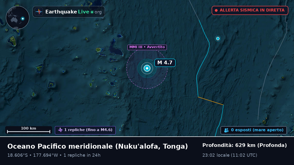 Oceano Pacifico meridionale (Tonga)