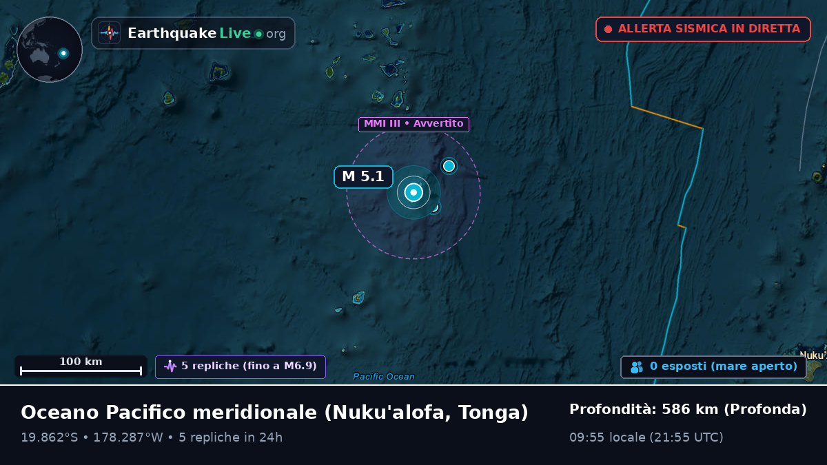 Oceano Pacifico meridionale (Tonga)