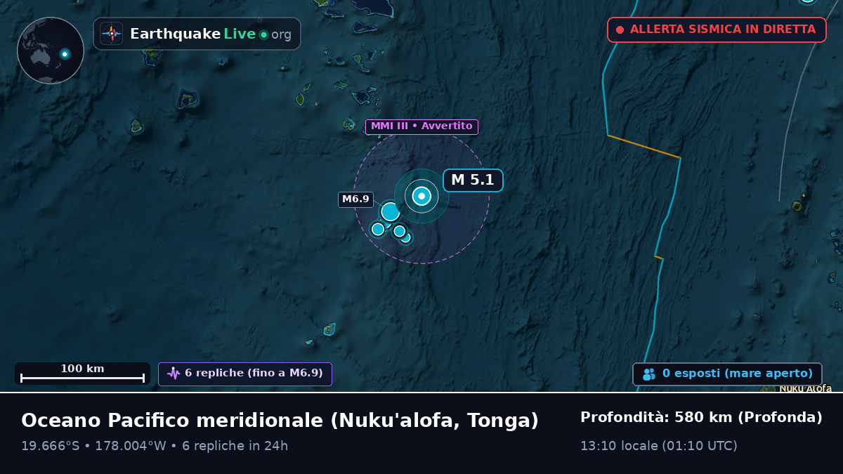 Oceano Pacifico meridionale (Tonga)