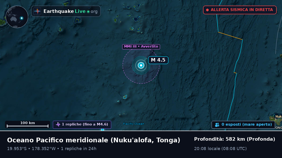 Oceano Pacifico meridionale (Tonga)