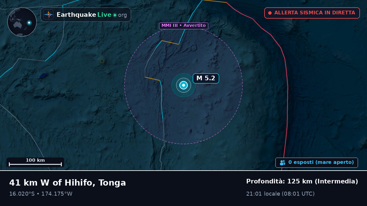 Oceano Pacifico meridionale (Tonga)