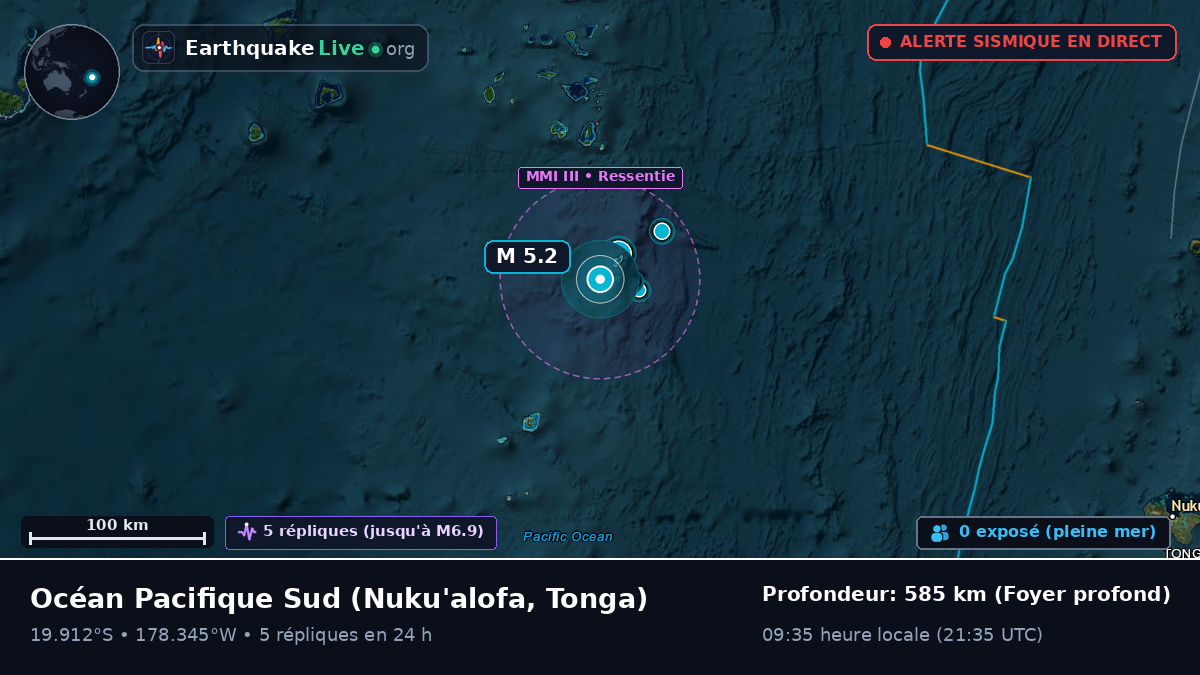 Océan Pacifique Sud (Tonga)