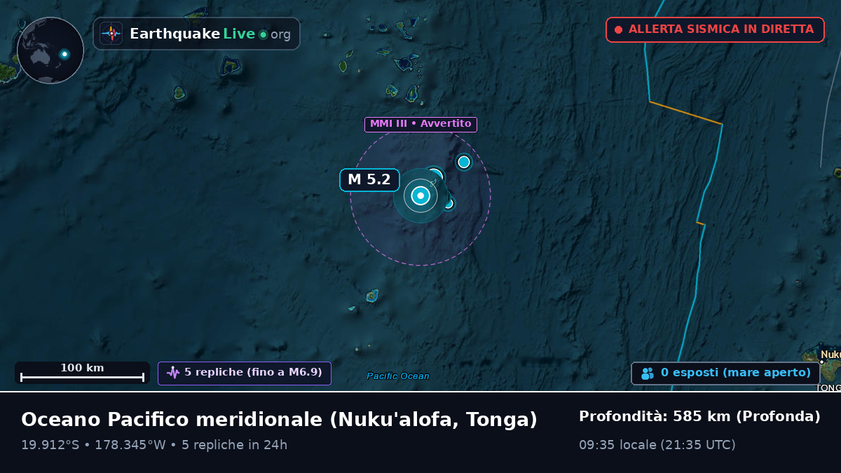 Oceano Pacifico meridionale (Tonga)