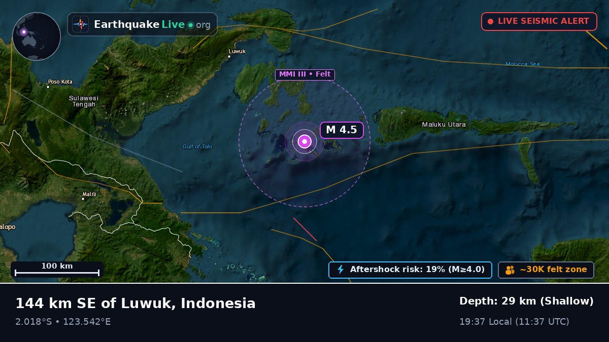 Off the coast of Kendari, Indonesia