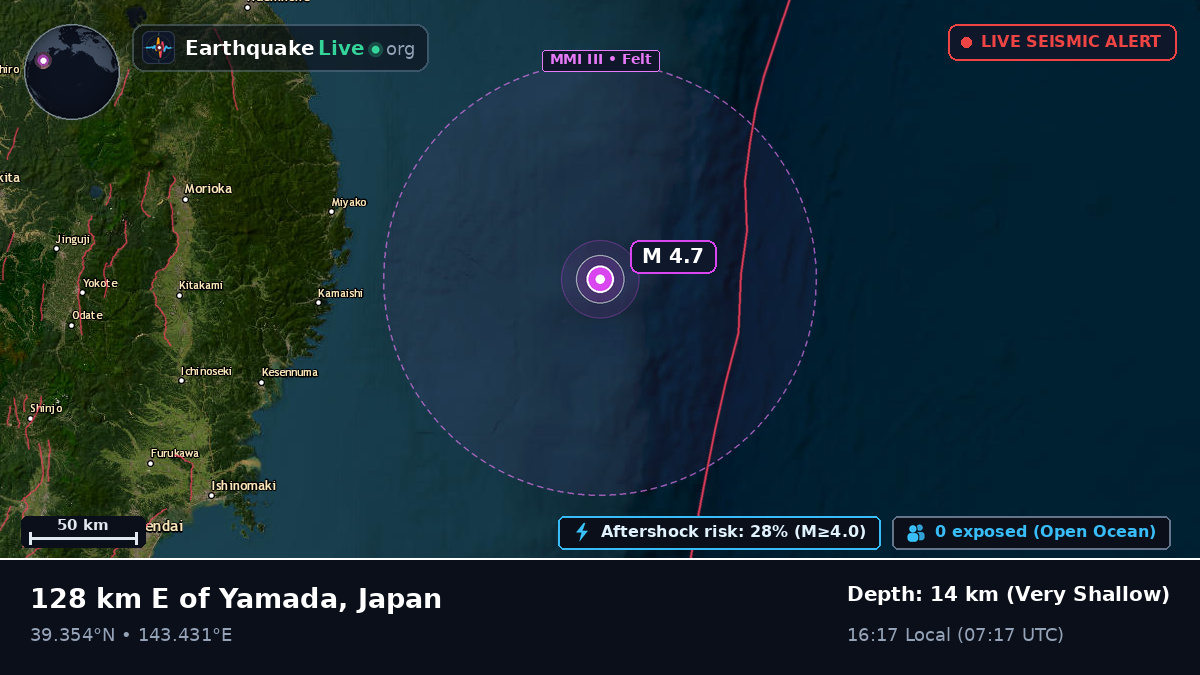 Off the coast of Morioka, Japan