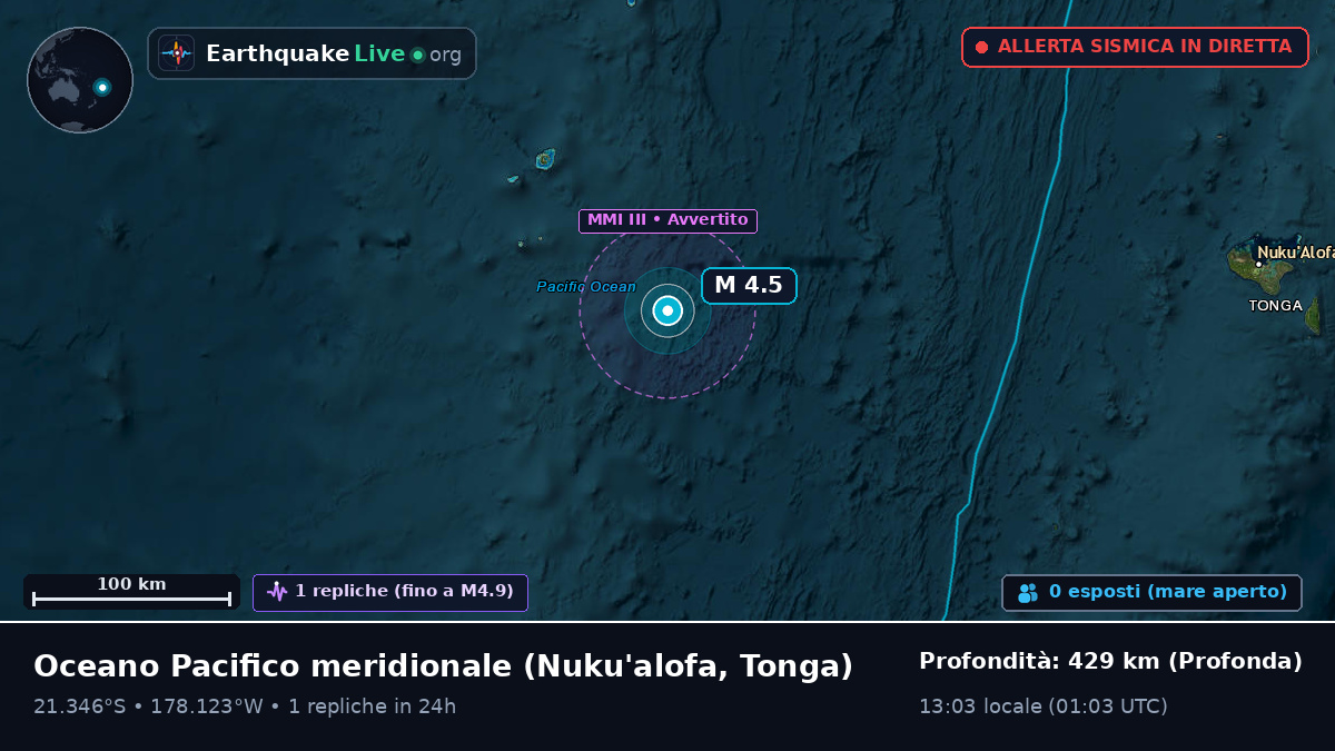Oceano Pacifico meridionale (Tonga)