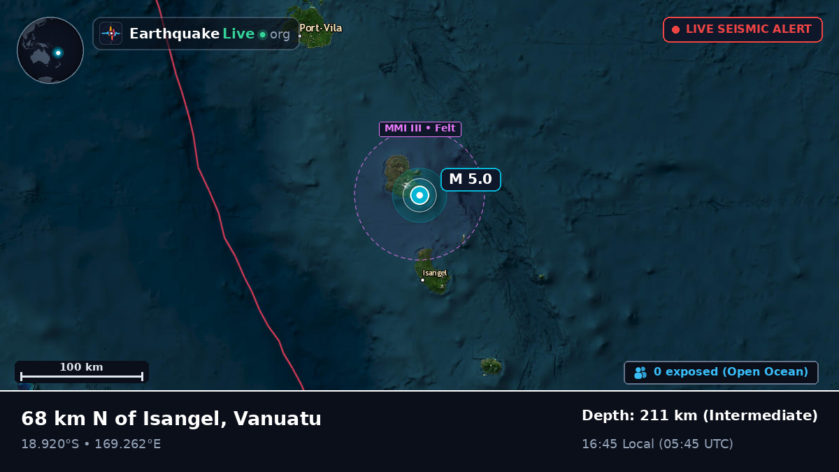 Off the coast of Port Vila, Vanuatu
