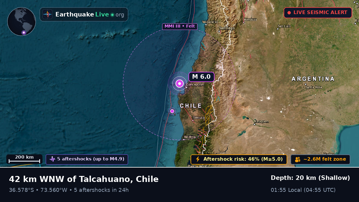 Off the coast of Concepción, Chile