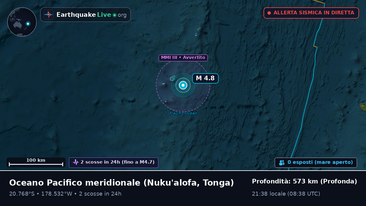 Oceano Pacifico meridionale (Tonga)