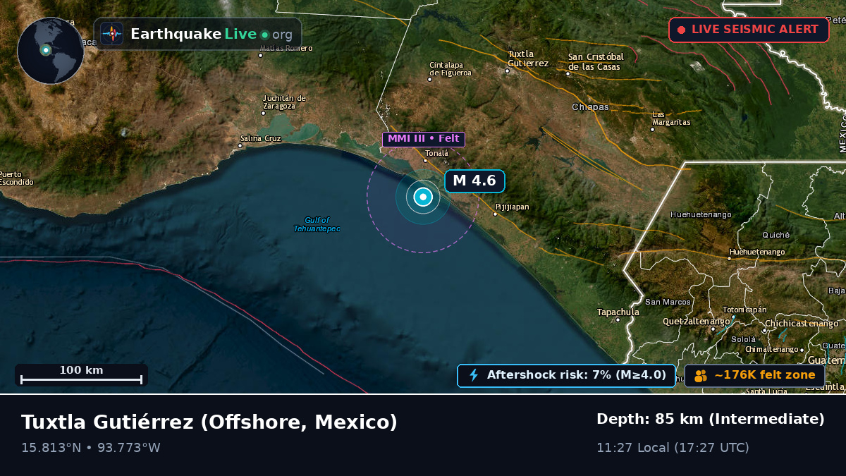Off the coast of Tuxtla Gutiérrez, Mexico