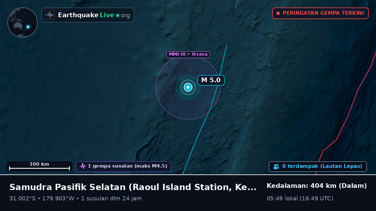 Samudra Pasifik Selatan (Kermadec Islands)