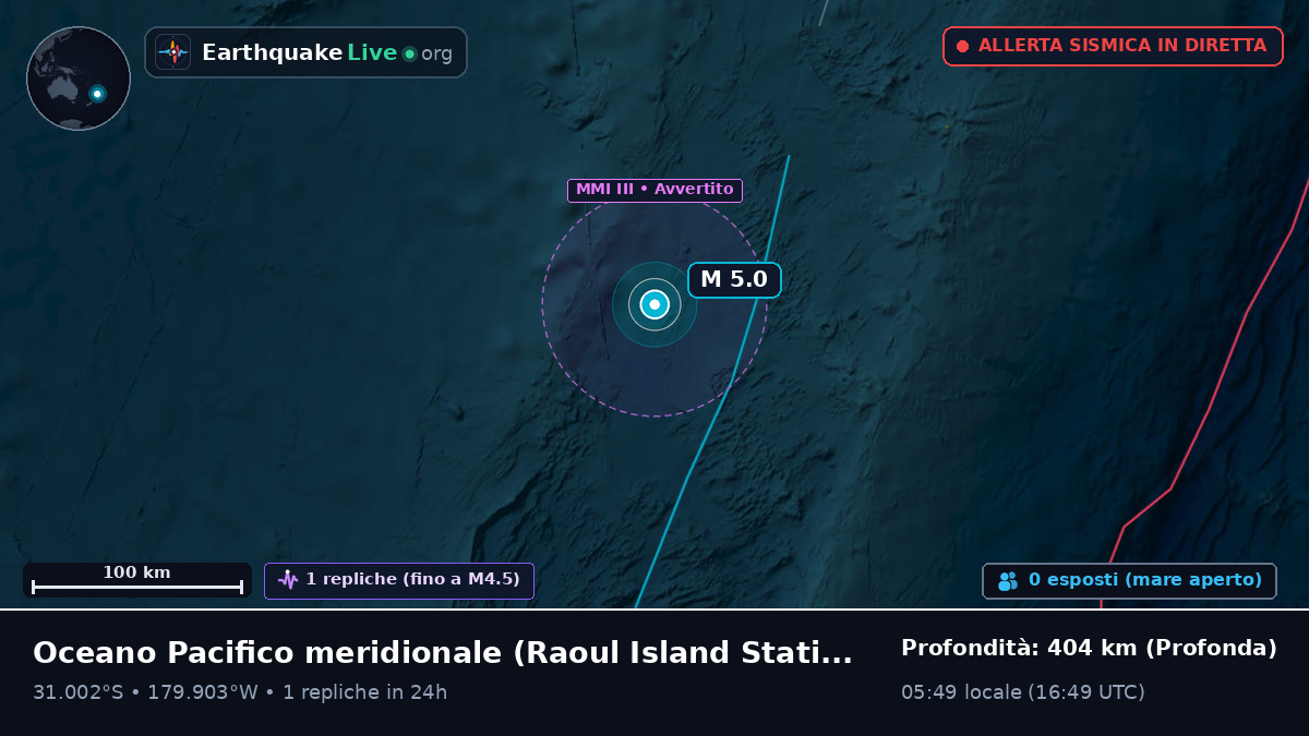Oceano Pacifico meridionale (Kermadec Islands)