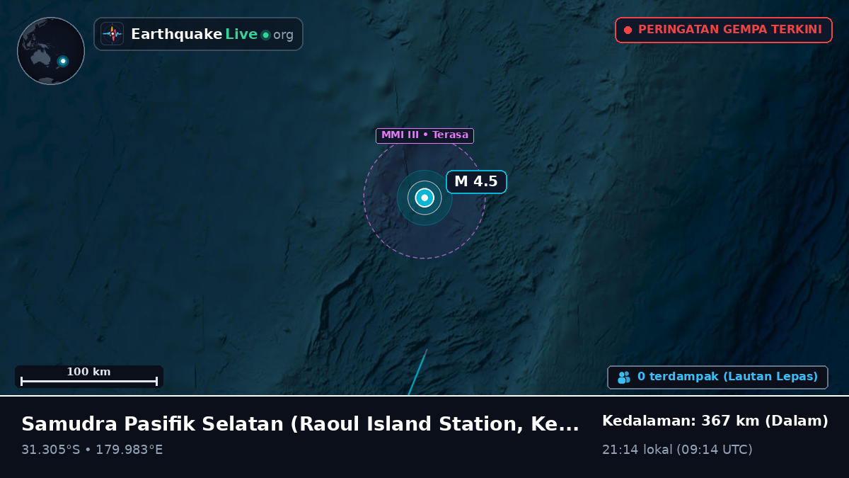 Samudra Pasifik Selatan (Kermadec Islands)