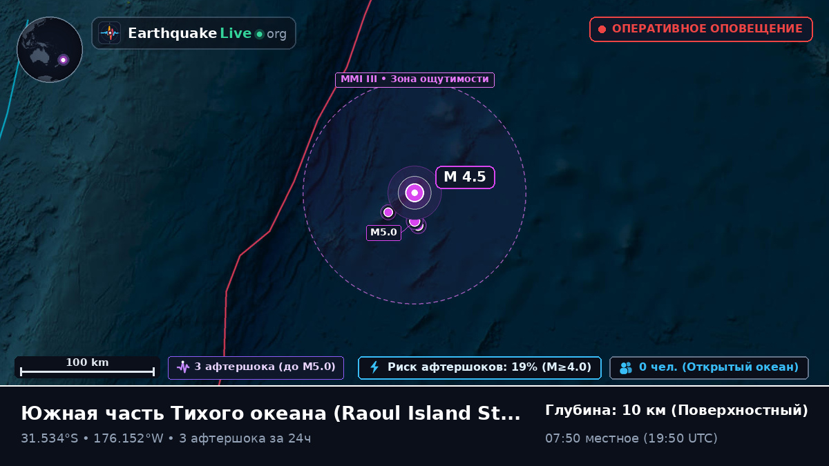 Южная часть Тихого океана (Kermadec Islands)