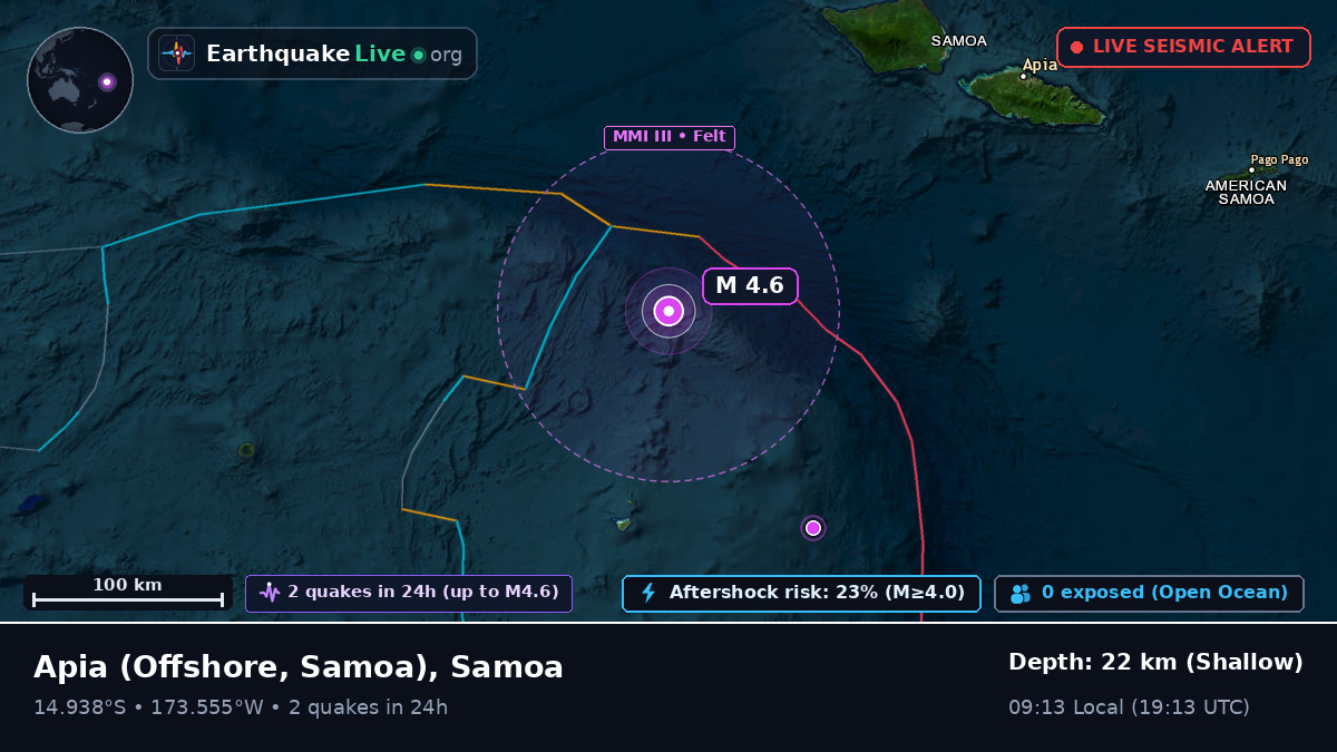 Off the coast of Apia, Samoa