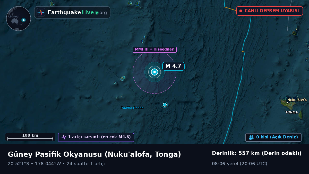 Güney Pasifik Okyanusu (Tonga)