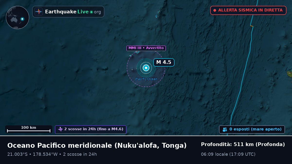 Oceano Pacifico meridionale (Tonga)