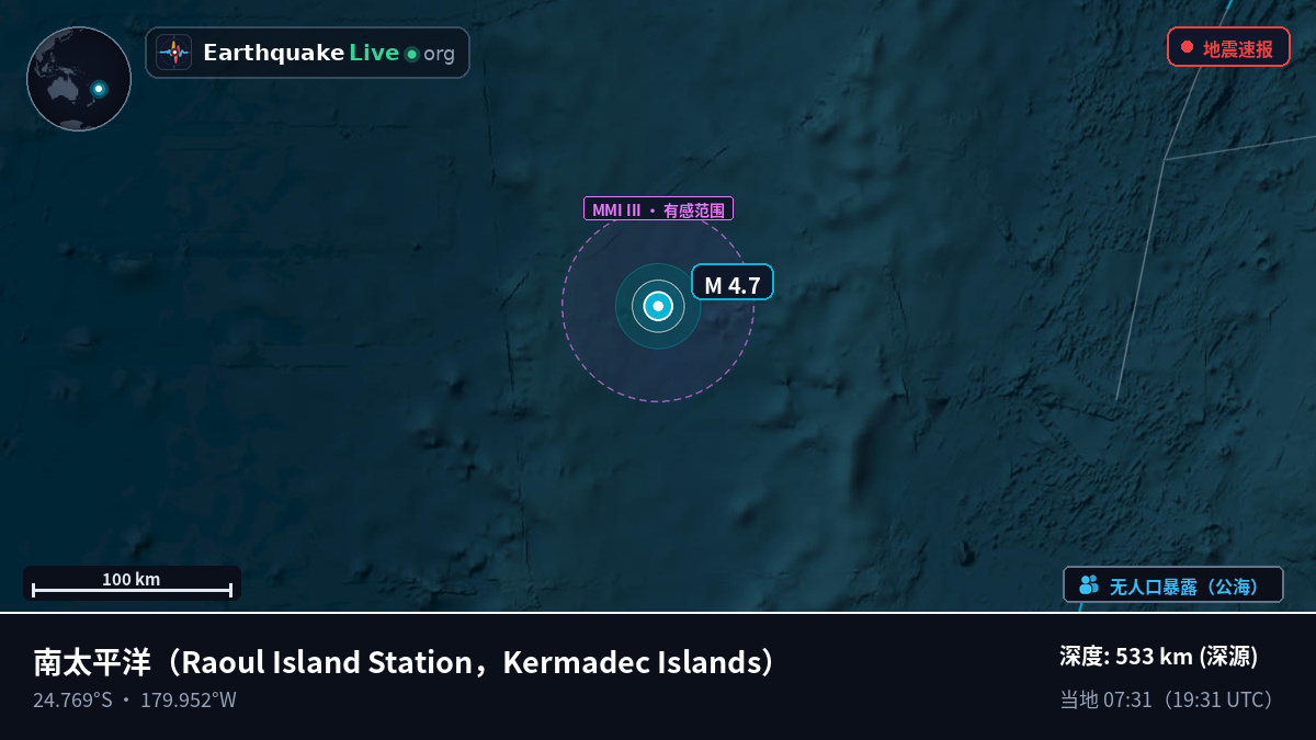 南太平洋 (Kermadec Islands)