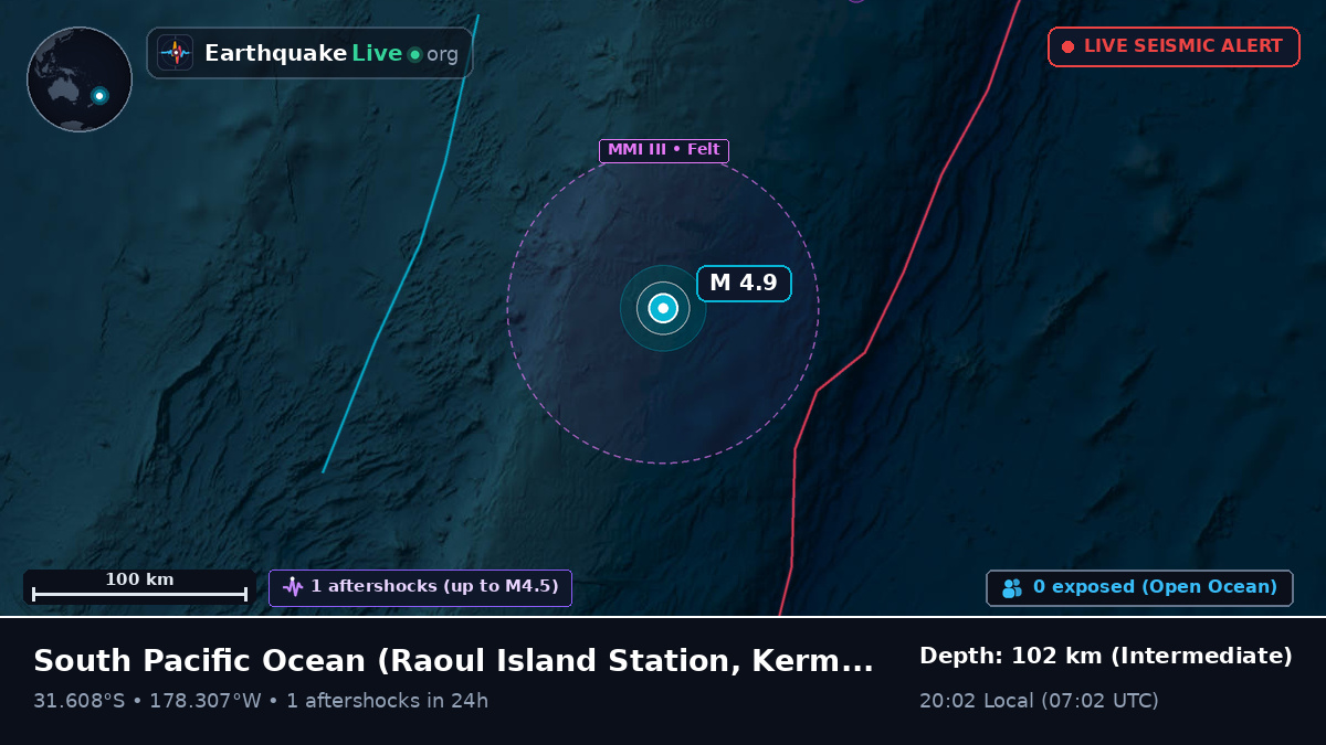 South Pacific Ocean (Kermadec Islands)